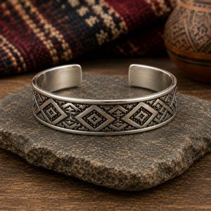 Pulsera de plata con rombos