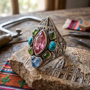anillo artesanal de alpaca en salta