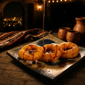 Concurso del Buñuelo en Campo Quijano con puestos gastronómicos y visitantes.