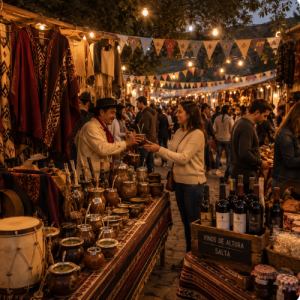Feria Edición Güemes en Salta con puestos de artesanías, diseño y productos regionales.
