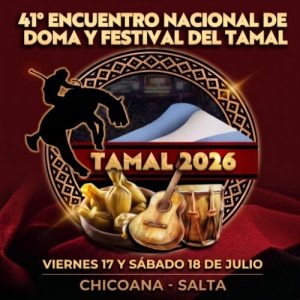 Jinete participando en el Encuentro Nacional de Doma y Festival del Tamal en Chicoana, Salta.